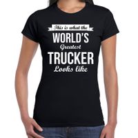 Worlds greatest trucker t-shirt zwart dames - Werelds grootste vrachtwagenchauffeur cadeau 2XL  -
