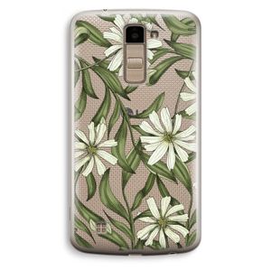Wit bloemenpatroon: LG K10 (2016) Transparant Hoesje