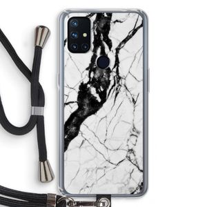Witte marmer 2: OnePlus Nord N10 5G Transparant Hoesje met koord