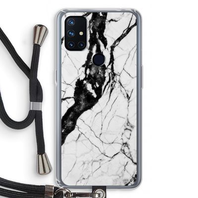 Witte marmer 2: OnePlus Nord N10 5G Transparant Hoesje met koord
