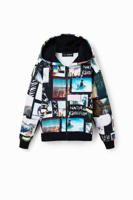 Hoodie met fotocollage - BLACK - M