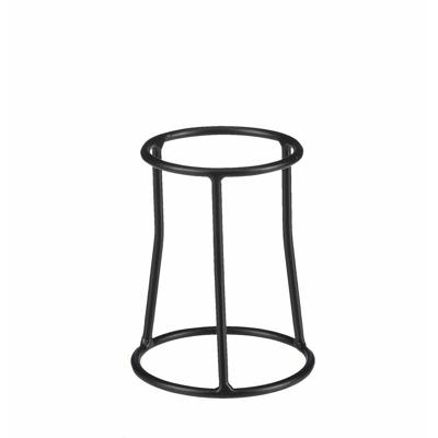 Mica Decorations - bloempot plantenstandaard - verhoger - zwart - H17 x D13 cm - metaal