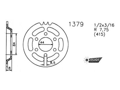 ESJOT Chain wheel 415 44z steel black