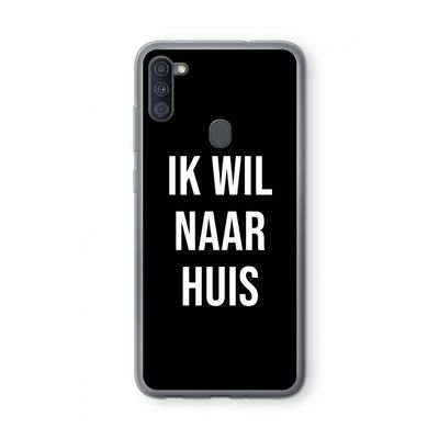 Ik wil naar huis - Zwart: Samsung Galaxy A11 Transparant Hoesje