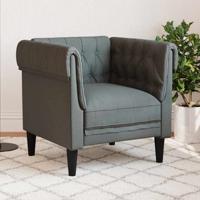 Chesterfield Bank Stoel Donkergrijs 78.5 x 74.5 x 74.5 cm Stof Chesterfield Bank Stoel Donkergrijs 78.5 x 74.5 x 74.5 cm Stof