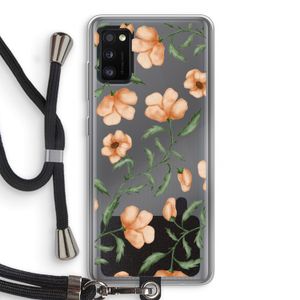 Peachy flowers: Samsung Galaxy A41 Transparant Hoesje met koord