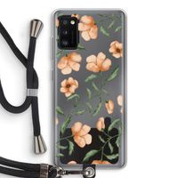 Peachy flowers: Samsung Galaxy A41 Transparant Hoesje met koord