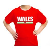 Wales / UK supporter t-shirt rood voor kids