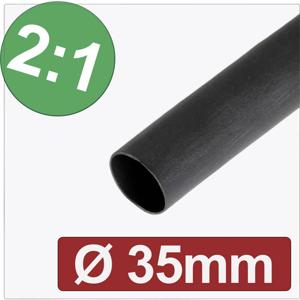 Quadrios 24CA274 Krimpkous zonder lijm Zwart 35 mm 17.50 mm Krimpverhouding:2:1 per meter