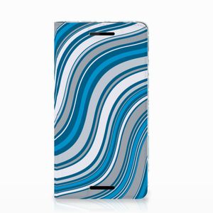 Nokia 2.1 2018 Hoesje met Magneet Waves Blue