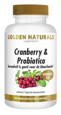 Golden Naturals Cranberry & Probiotica (180 Vcaps)