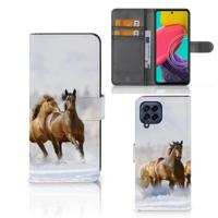 Samsung Galaxy M53 | Telefoonhoesje | Met pasjeshouder | Paarden