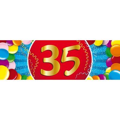 35 jaar leeftijd sticker - 19 x 6 cm - verjaardag - jubileum - versiering