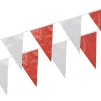 3x Rood witte vlaggetjes 10 meter - Vlaggenlijnen