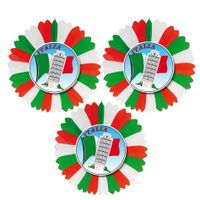 Set van 3x stuks decoratie waaier thema vlag Italie van 60 cm van papier