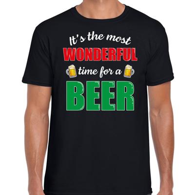 Wonderful beer foute Kersttrui t-shirt - zwart - voor heren - drank thema