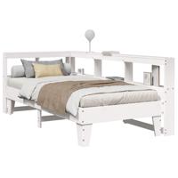 Bed met boekenkast zonder matras grenenhout wit 75x190 cm