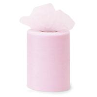 Tule stof op rol - lichtroze - 7.5cm x 20meter - Organza/mesh decoratie stoffen