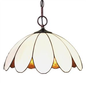 HAES DECO - Hanglamp Tiffany Wit Ø 46x138 cm E27/max 2x60W