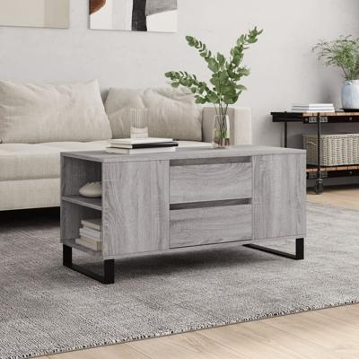 Salontafel 102x44,5x50 cm bewerkt hout grijs sonoma eikenkleur