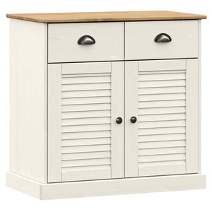 The Living Store VIGO Dressoir - 78x40x75 cm - Massief grenenhout - Wit