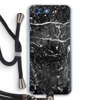 Zwart marmer: Honor 10 Transparant Hoesje met koord