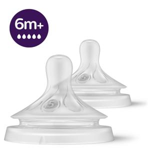 Set van 2 Philips AVENT Natural Response spenen, 5 stromingen naar keuze doorzichtig