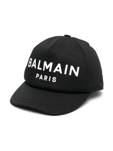 Balmain Kids logo-print cotton cap - Noir