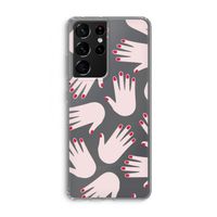 Hands pink: Samsung Galaxy S21 Ultra Transparant Hoesje