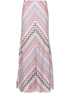 Missoni jupe longue en maille zig-zag - Rose