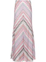 Missoni jupe longue en maille zig-zag - Rose