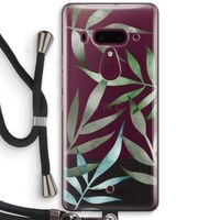 Tropical watercolor leaves: HTC U12+ Transparant Hoesje met koord
