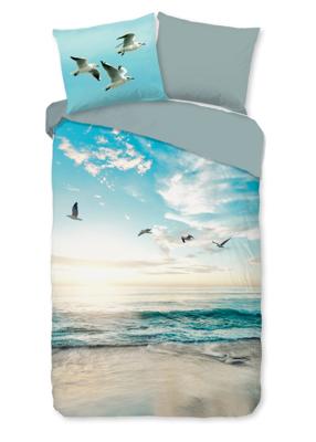 Good Morning Dekbedovertrek "strand/ zee" - Aqua - (140x200/220 cm) - Katoen Good Morning Dekbedovertrek "strand/ zee" - Aqua - (140x200/220 cm) - Katoen