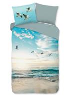 Good Morning Dekbedovertrek "strand/ zee" - Aqua - (140x200/220 cm) - Katoen