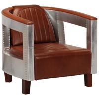 Fauteuil luchtvaartstijl echt leer bruin Fauteuil luchtvaartstijl echt leer bruin