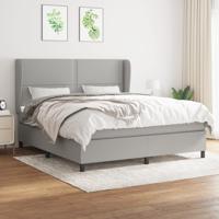 Boxspring met matras stof lichtgrijs 180x200 cm
