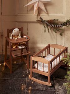 Hoge rotan poppenstoel beige