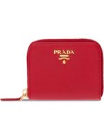 Prada porte-monnaie en cuir Saffiano - Rouge - thumbnail