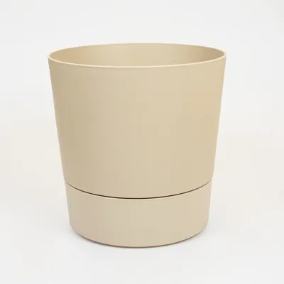 Pot foss d35cm paddenstoel beige met wielen