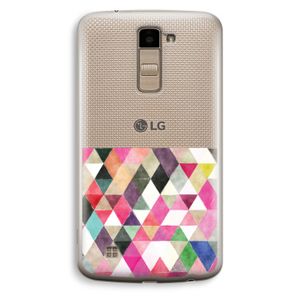 Gekleurde driehoekjes: LG K10 (2016) Transparant Hoesje