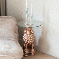 Richmond Ronde Bijzettafel 'Poodle' Glas, 48cm Richmond Ronde Bijzettafel 'Poodle' Glas, 48cm