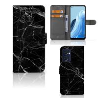 OPPO Find X5 Lite | Reno 7 5G | Bookcase | Marmer Zwart - Origineel Cadeau Vader