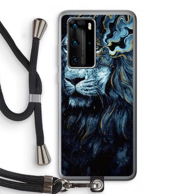 Darkness Lion: Huawei P40 Pro Transparant Hoesje met koord