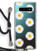Margrietjes: Samsung Galaxy S10 Plus Transparant Hoesje met koord