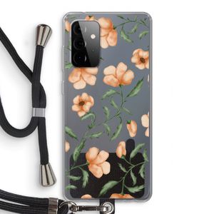 Peachy flowers: Samsung Galaxy A72 5G Transparant Hoesje met koord