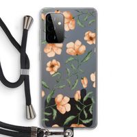 Peachy flowers: Samsung Galaxy A72 5G Transparant Hoesje met koord