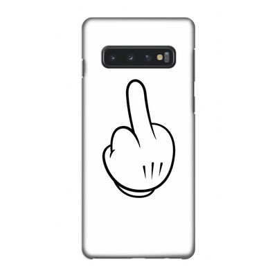 Middle finger white: Samsung Galaxy S10 4G Volledig Geprint Hoesje