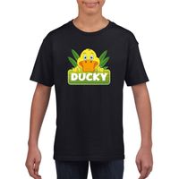 Eenden dieren t-shirt zwart voor kinderen - thumbnail