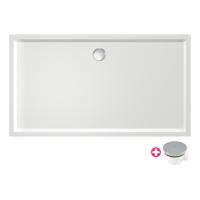 Douchebak Xenz Mariana | 140x90x4 cm | Incl.Afvoersifon-Chroom | Acryl | Rechthoekig | Wit glans