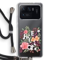 Hello in flowers: Xiaomi Mi 11 Ultra Transparant Hoesje met koord